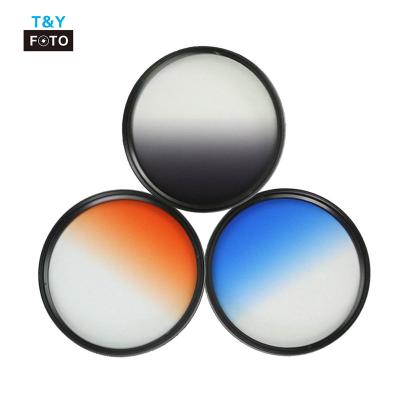 China Graduated Progressive Color DSLR Camera Lens Filter 77mm Red Orange Gray Lens Filter 77mm for sale