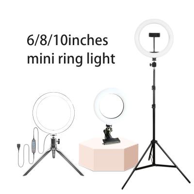 Chine Mini 6 inch Photogrphy led Ring Light Plastic Black Mini Ring Light for photo à vendre