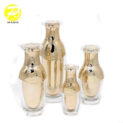 China Luxury 100ml Skin Care Cream Eye Cream Gold And Silver Empty Lotion Pump Bottle For Serum Essence Cosmetic Packaging for sale