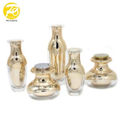 China New Style 30g 50g BEAUTY PACKAGING Luxurious Gloss Gold Cosmetic Packaging jas and bottles massage to vibrate superior for sale