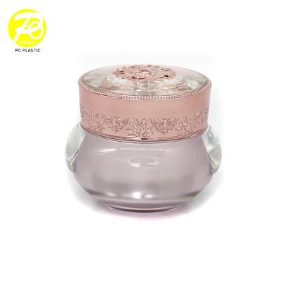 China Hot Selling Skin Care Cream 10g 15g 30g 50g Acrylic Rose Gold Cosmetic Cream Jar for sale