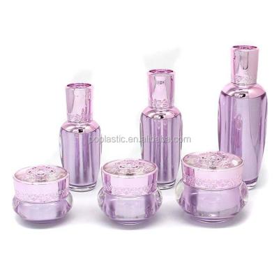 China Skincare Cream Customize Logo Empty Cosmetic Luxury Skincare Bottles And Jars Set for sale