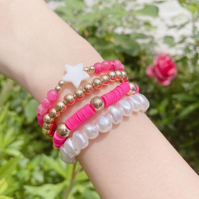 China Multilayer Clay Beads Charm Bracelet Bohemian BOHEMIA Fashion Jewelry Handmade Polymer Beaded Bracelet Sets For Women for sale