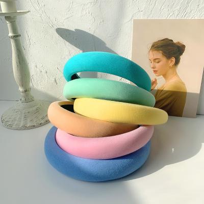 China Fashion Women Headband Dvacaman Designed Simple 4 Colors Candy Soild Color Sponge Headbands For Women for sale