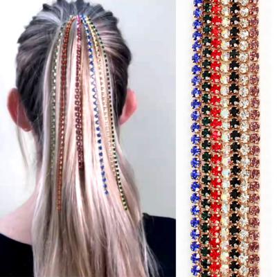 China Dvacaman Fashion 2020 Fashion Wig Extension Bling Rhinestone Tassel BB Clip Headband Hair Accessories Chains Head Chain Jewelry for sale