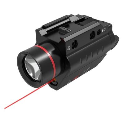 China 200 Lumens Combo Laser Flashlight Red Combo Red Laser Flashlight Tactical Light with P&R Mount Green Dot Sight for sale