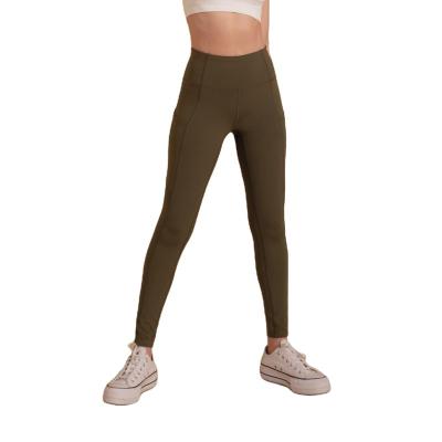 China Breathable High Quality Sportswear Women Spandex High Waisted Oliver Fitness Leggings Yoga Wear Dull With Pocket for sale