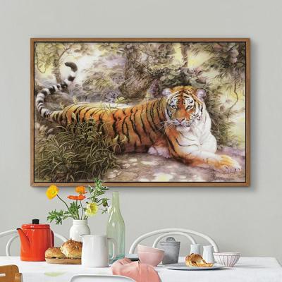 China European Cross Stitch Kits Embroidery DIY 11CT Stamped Fabric Set For Home Decoration Patterns Animal Tiger NCMA058 for sale