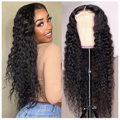 China High Quality Body Wave 34 Inch 40in 180 Hd Density 13x6 Brazilian Glueless Deep Wave Closure Invisible Curly Lace Front Wigs for sale