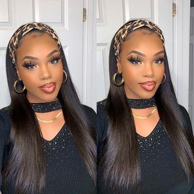 China Cheap Straight Bulk Sellers For Black Women 10grades Braided Glueless Headband Wigs Long Straight 100% Virgin Hair for sale