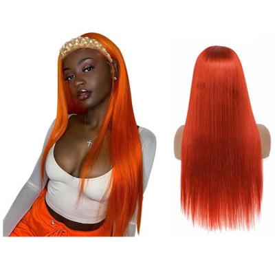 China Wholesale Price Straight Cuticle Aligned Raw Indian Orange Color 100% Virgin Ombre Headband Wig Straight Hair Wigs for sale