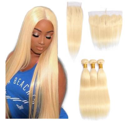 China Body Wave/Hd Braiding Virgin Hair 613 Weave Vendors Short Straight Human Blonde Lace Headband Pre Stretched Bulk Colored Bundles With Closure for sale