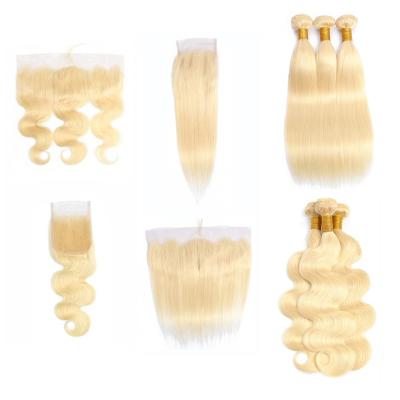 China Body Wave / Straight Loose Frontal Cheap Body Wave Blonde Bundles With Single Closure Dispenser Raw Cuticle Lined Raw Cambodian Hair Wavy for sale