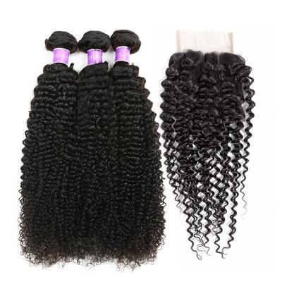 China Wholesale Kinky Curly Sellers 12a Grade Brazilian Weaves Kinky Curly Bundles And Closure Set Raw Virgin Hair Extension for sale