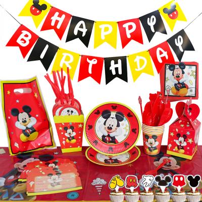 China Shop Disposable Paper Napkin Paper Napkin Boy's Birthday Dress Mickey Mouse Theme Birthday Party Decoration Tablecloth Costume for sale