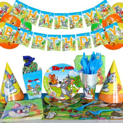 China Promotion Tom and Jerry Cat and Mouse Cat and Mouse Birthday Party Supplies Store Paper Cup Paper Napkin Party Supplies for sale