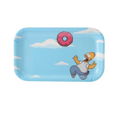 China Custom Printed Modern American European Wholesale Rectangle Melamine Ceramic Rolling Serving Tray For Smoking Accessories for sale