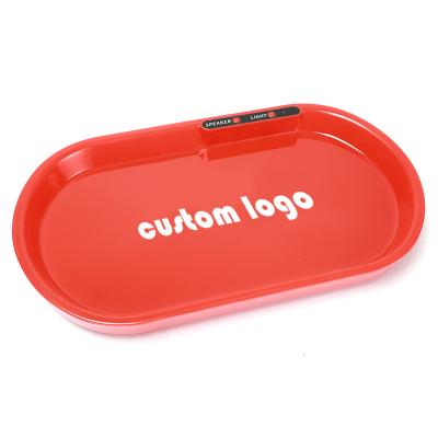 China Wholesale Disposable JL-026Z LED Rolling Tray Light Up Custom Logo Tobacco Servicing Rolling Tray Cigarette Trays for Smoking Accessories for sale