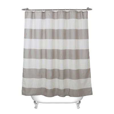 China Hot Sale Custom Made Single Stripes Waterproof Bathroom Divider Waterproof European Printing Shower Curtain for sale