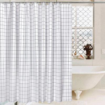 China Custom Printed Durable Bathroom Polyester Bathroom Waterproof Shower Curtain With Hooks Shower Curtain for sale