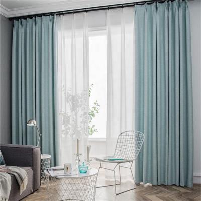 China Durable Wholesale High Quality Double Sided Hemp Polyester Solid Color Balcony Curtain for sale