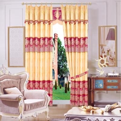 China Hot Selling European Pattern Insulated Ready Made Window Living Room Curtains for sale