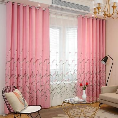 China Durable Factory Direct Polyester Embroidered Small Cool Blackout Curtains for sale