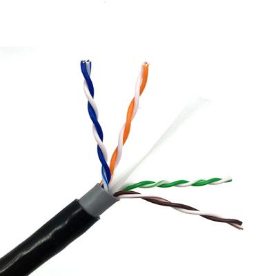 China Networking jelly filled cat6 23awg 4pairs lldpe solid jacket LAN network UV resistant waterproof outdoor Ethernet cable for sale