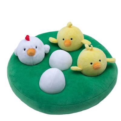 China Creative Chick Family Plush Stuffed Toys Customized Animals Mama Chick Lovely Gift and 3pcs Children Stuffed Animals for Baby Education for sale