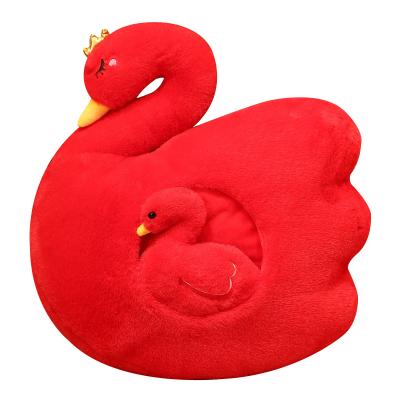 China Red and Elegant Baby Plush Pillow Stuffed Pretty Wedding Gifts Plaid Cushion Swan Mommy by Swan for sale