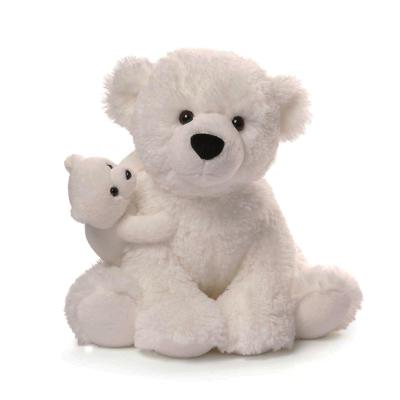 China And Factory Customized Kids White Animals Lovely Gift Plush Polar Bear Mama Stuffed Polar Bear With Baby Plush Toys For Kids Gift for sale