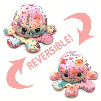 China 2022 New Ocean Series Reversible Cute Octopus Plush Toys Reversible Octopus Plush Toy With Double Side Emotion for sale