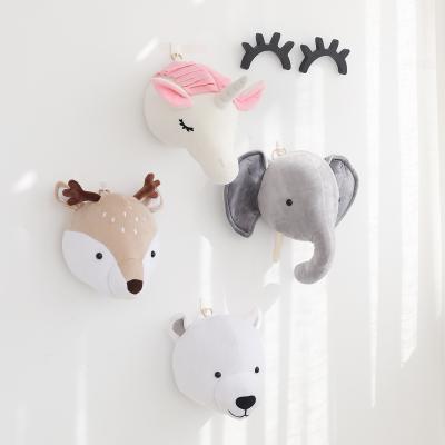 China Cute Design Central Institute of Statistics Decor Plush Wall Room Export Gift Unicorn Nordic Elephant Deer Main Plush Toys For Princess Room for sale