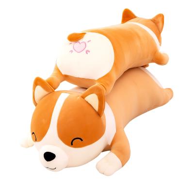 China Lovely Corgi Gift Plush Pillow Stuffed Toy Cute Dog Pillow Custom Long Plush Soft Toys for sale