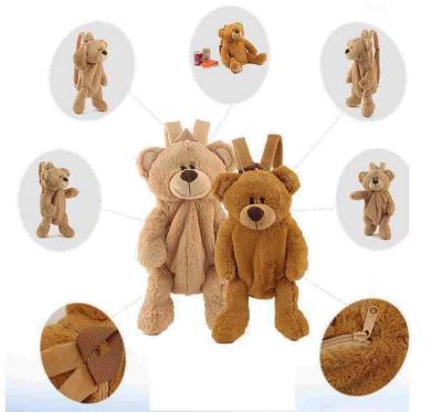 China Custom Lovely Gift Cute Teddy Bear Backpack For Kids Teddy Bear Stuffed Candy Bags Teddy Bear Plush Shaped Backpack for sale