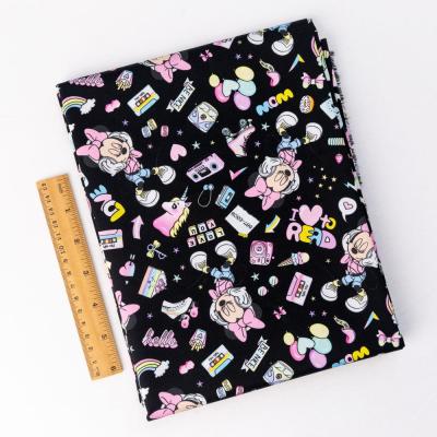 China Oeko tex 100 antistatic textile manufacturer custom cotton woven twill fabric printing cartoon mouse pretty soft and smooth for sale