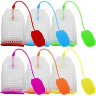 China Stocked Reusable Tea Bag Infuser Silicone Tea Strainers with Multi Colors for sale