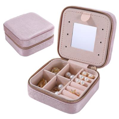 China Other New portable velvet travel jewelry ring necklace earrings earrings jewelry storage box for sale