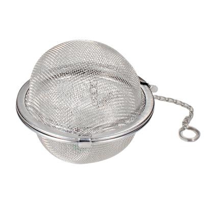 China Sustainable Ball Shape 304 Food Grade Stainless Steel Mesh Tea Strainer for Loose Leaf Tea for sale