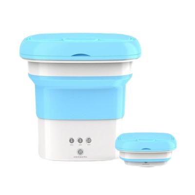 China Built-in drain basket with touch timing function In stock Silicone Electric Mini Foldable Washing Machine Mini Washing Machine Portable For Traveling for sale