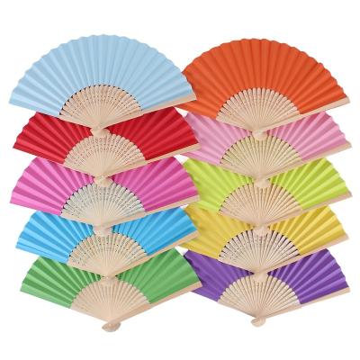 China Eco-friendly DIY Blank Paper Fan Plain White Fan Uterine Fan Colorful Painting Creative Handmade All White for sale