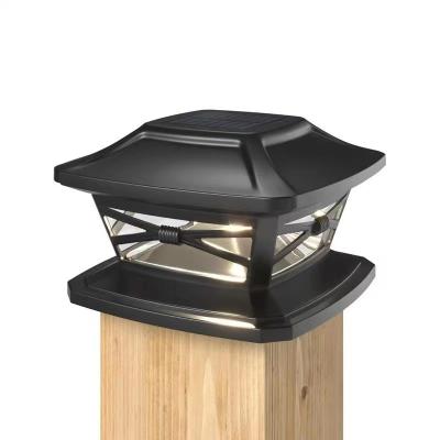 China Garden Park Lawn Outdoor Solar Garden Post Light LED Solar Power Column Head Path  Lamp Waterproof Solar  Post Light for sale