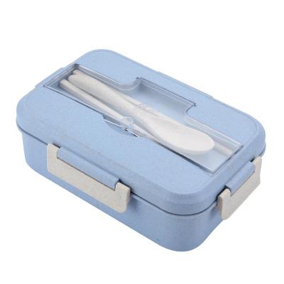 China Heatable Wheat lunch box Student office portable lunch box Sealed split plastic lunch box for sale