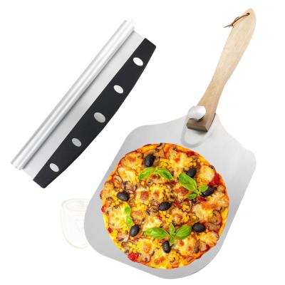 China Stocked Best Selling Kitchen Accessories Wooden Handle Pizza Shovel Pizza Peel With  Box OEM  Pizza tools for sale