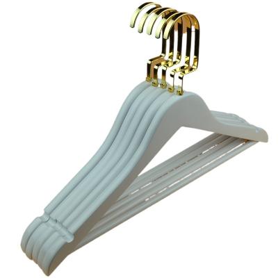 China Durable Boutique skirt pant hangers with clips wooden dress hanger for lady for sale