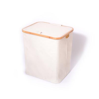 China Eco-friendly Durable Dirty Clothes Basket Household Foldable Laundry Basket Bamboo Fabric Art High Beauty Cloth Storage Basket for sale