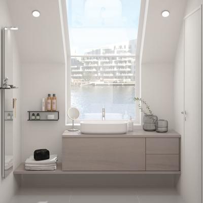 China Customized Bathroom Cabinet with Sliding Drawers White Basin for sale