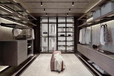 Κίνα Προσαρμοσμένο μοντέρνο Custom Walk In Closet ντουλάπα με γυάλινη πόρτα πέναλ προς πώληση