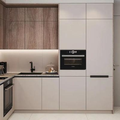 China Modern Designs High End Affordable Wooden Kitchen Cabinets Custom Small L Shaped Melamine Kitchen Cabinets for sale