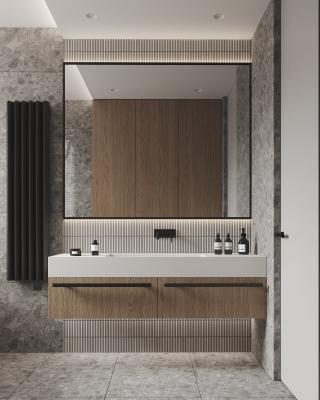 Cina Nuovo Bagno Single Sink Armadio In Legno Bagno Vanità Set Con Sink Set Illuminazione Bagno Vanità in vendita